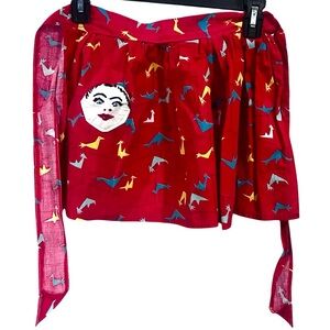 Red Apron Origami Print & Face Pocket